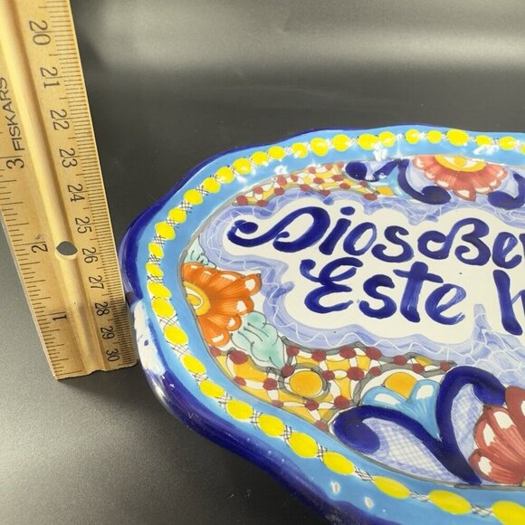 Hand Made Talavera Pottery Mexican Ceramic Hand Painted Tray Oval Dish HR Puebla - Picture 4 of 13